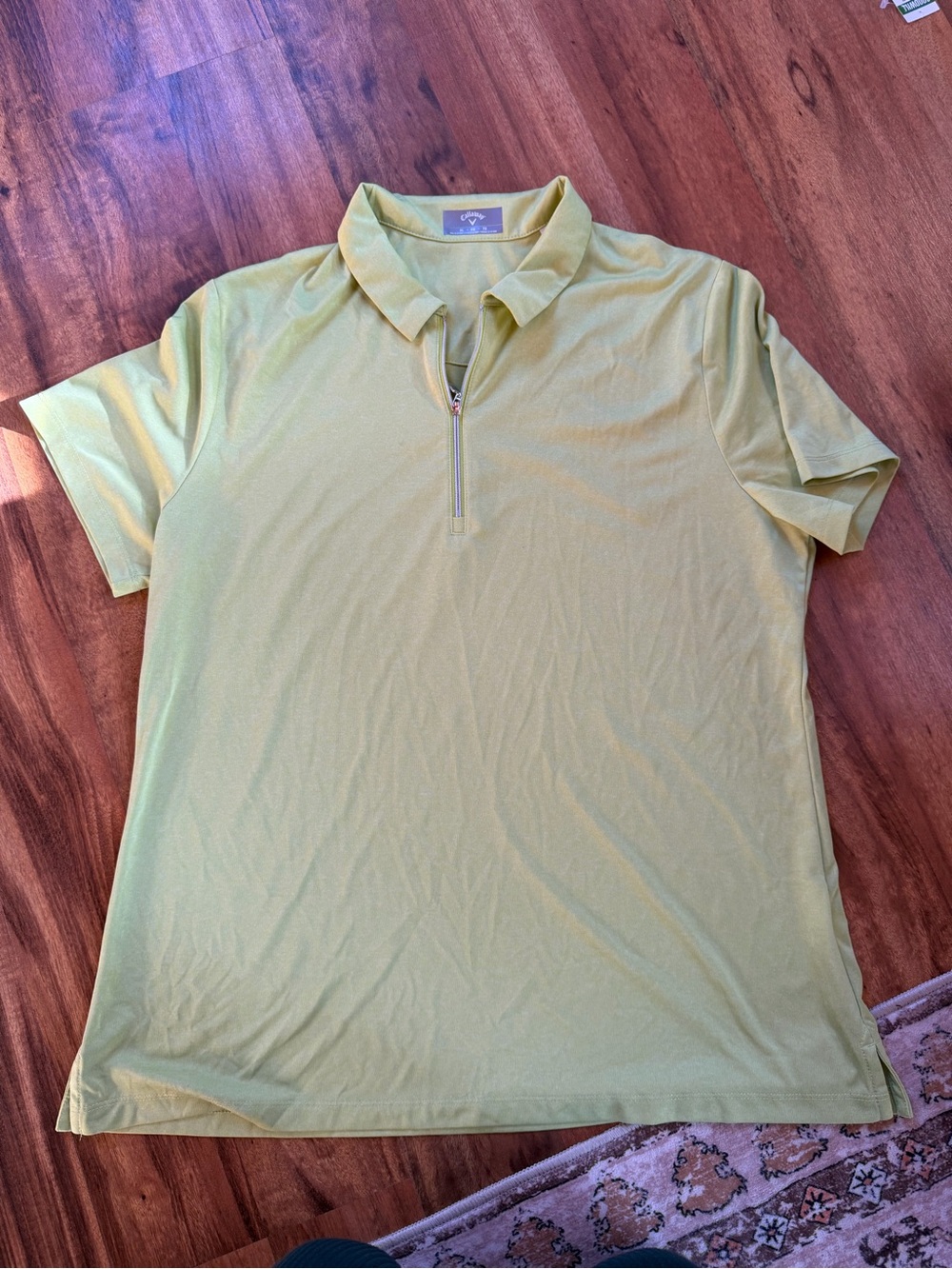 Callaway Light Green Short Sleeve Half-Zip Polo